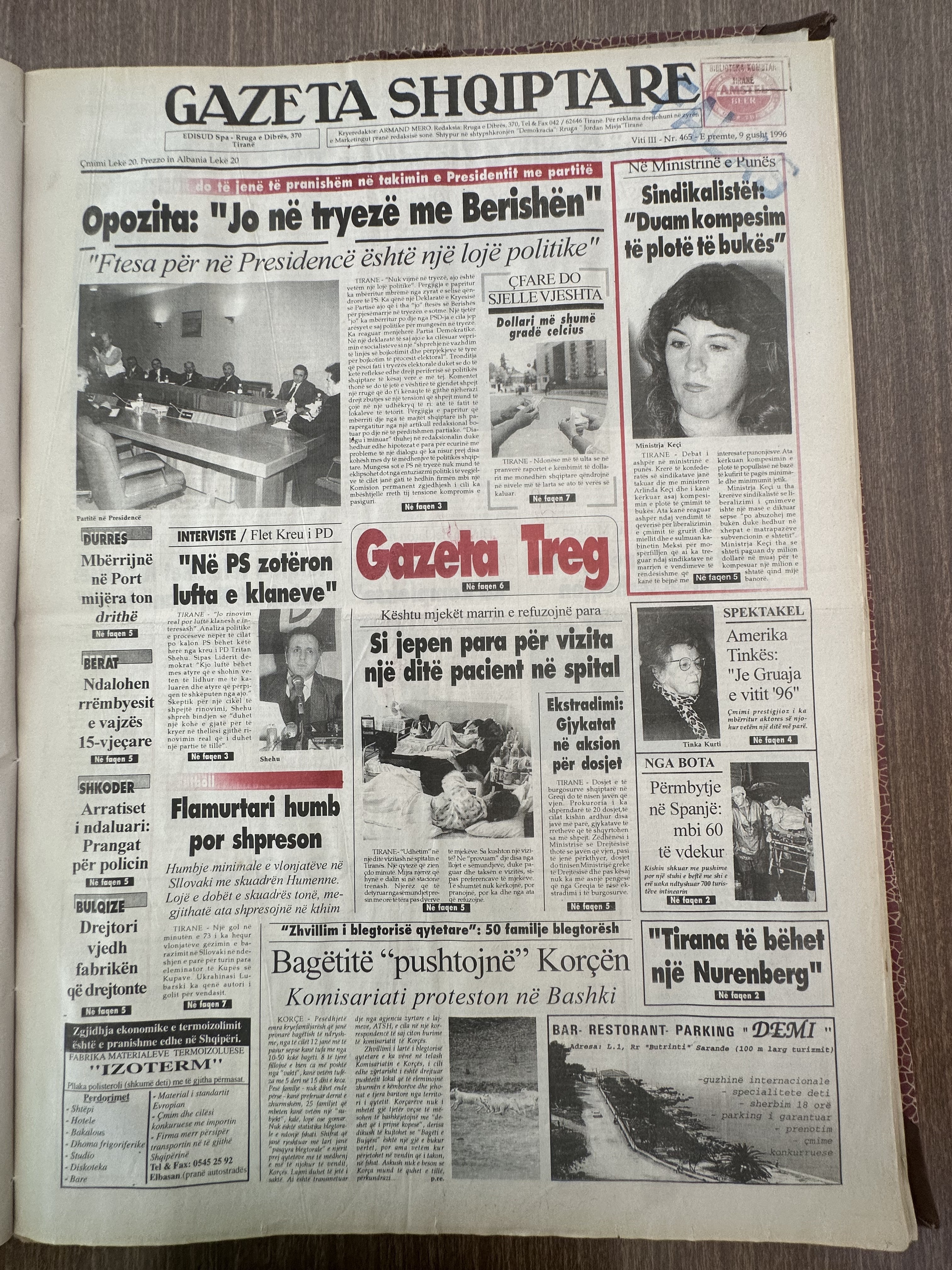 Gazeta Shqiptare 1996-08-09